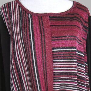 Cato Women's Multi-Colored Long-Sleeve Pullover Blouse Size L (C2003)